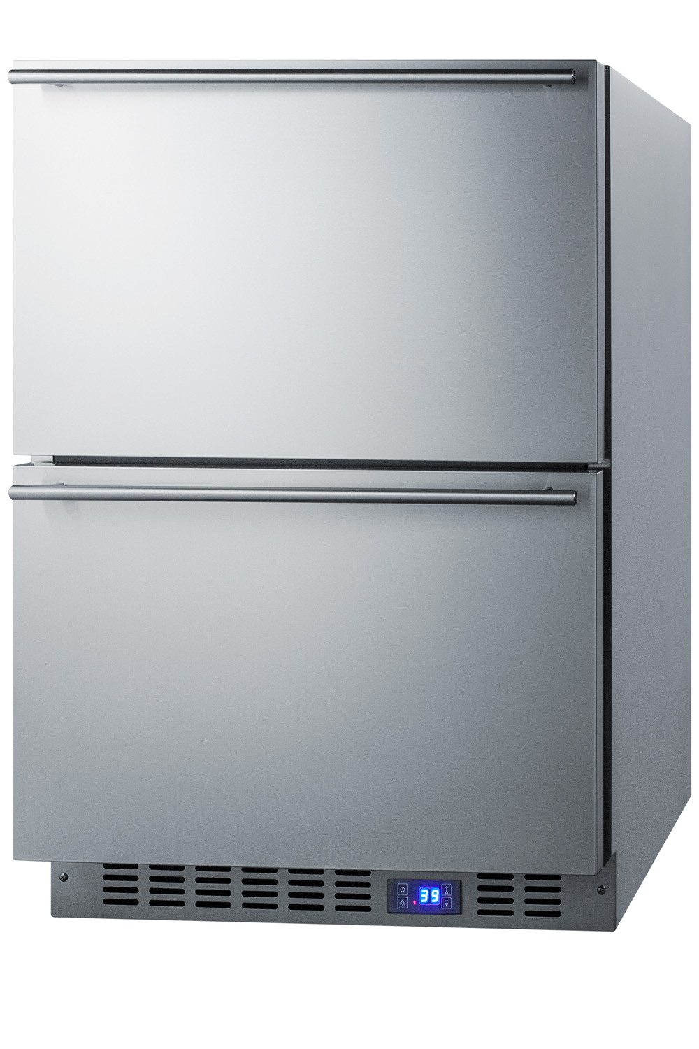 Outdoor drawer refrigerator in stainless steel, for built-in residential or commercial use